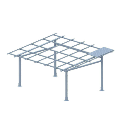 3 Car  | Chiko USA Premier Residential Steel Carport | Black | Solar Pergola | Solar Gazebo