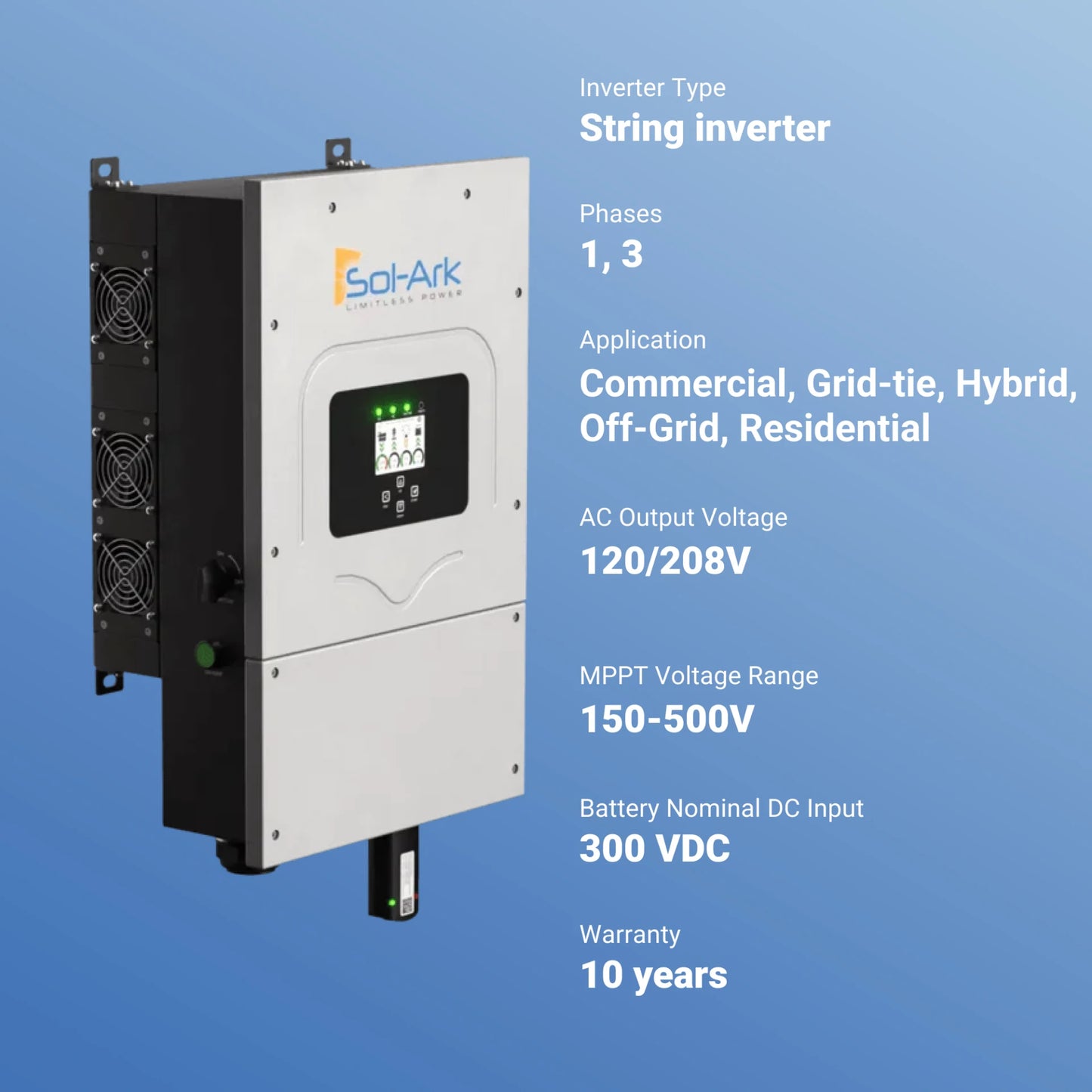 Sol-Ark SA-30K-3P 30kW Hybrid Inverter