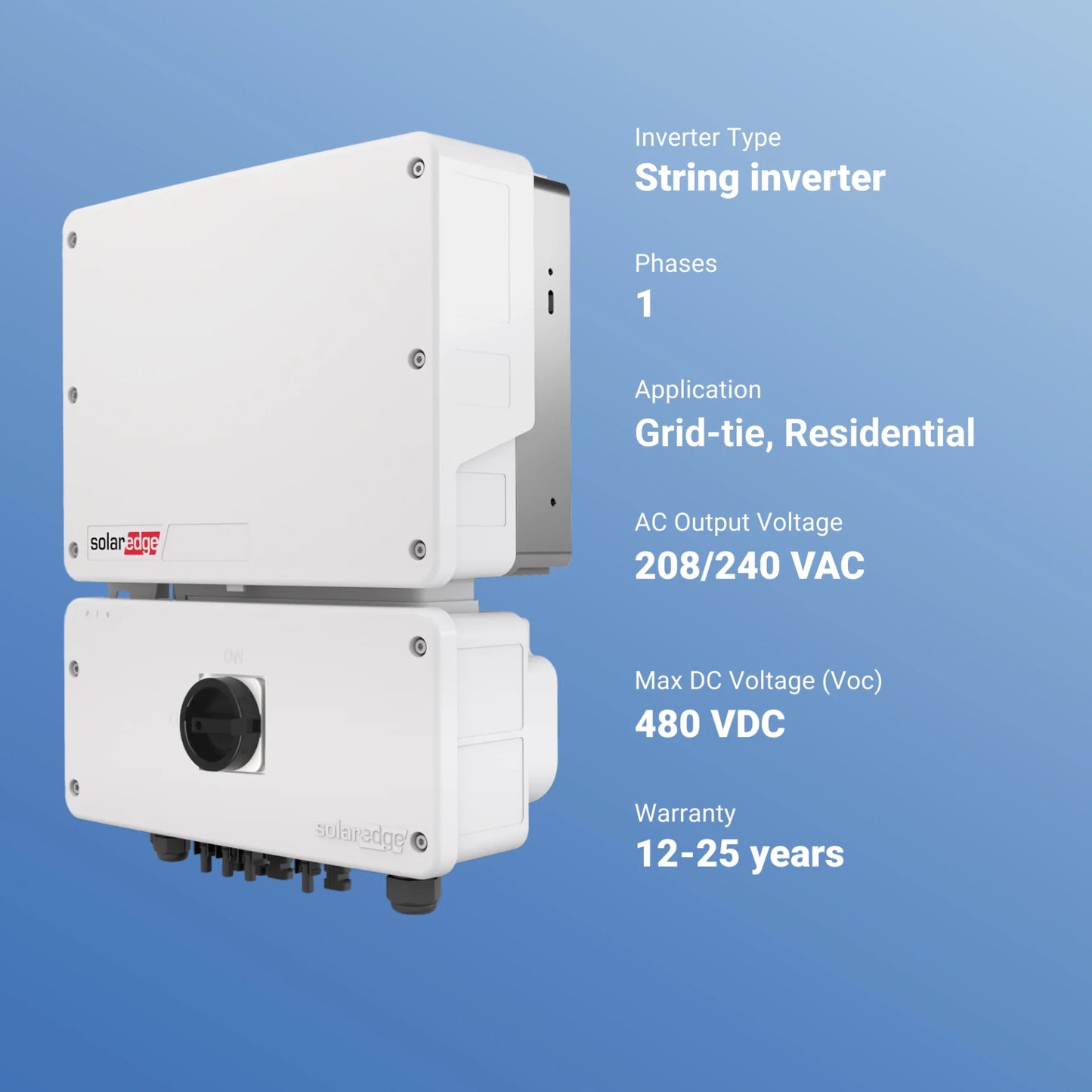 SolarEdge SE6000H-US000BEU4 Single Phase Inverter 6kW HD-Wave with SetApp Configuration