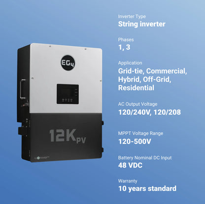 EG4 EG412KPV8LV 8kW Hybrid Inverter/Charger