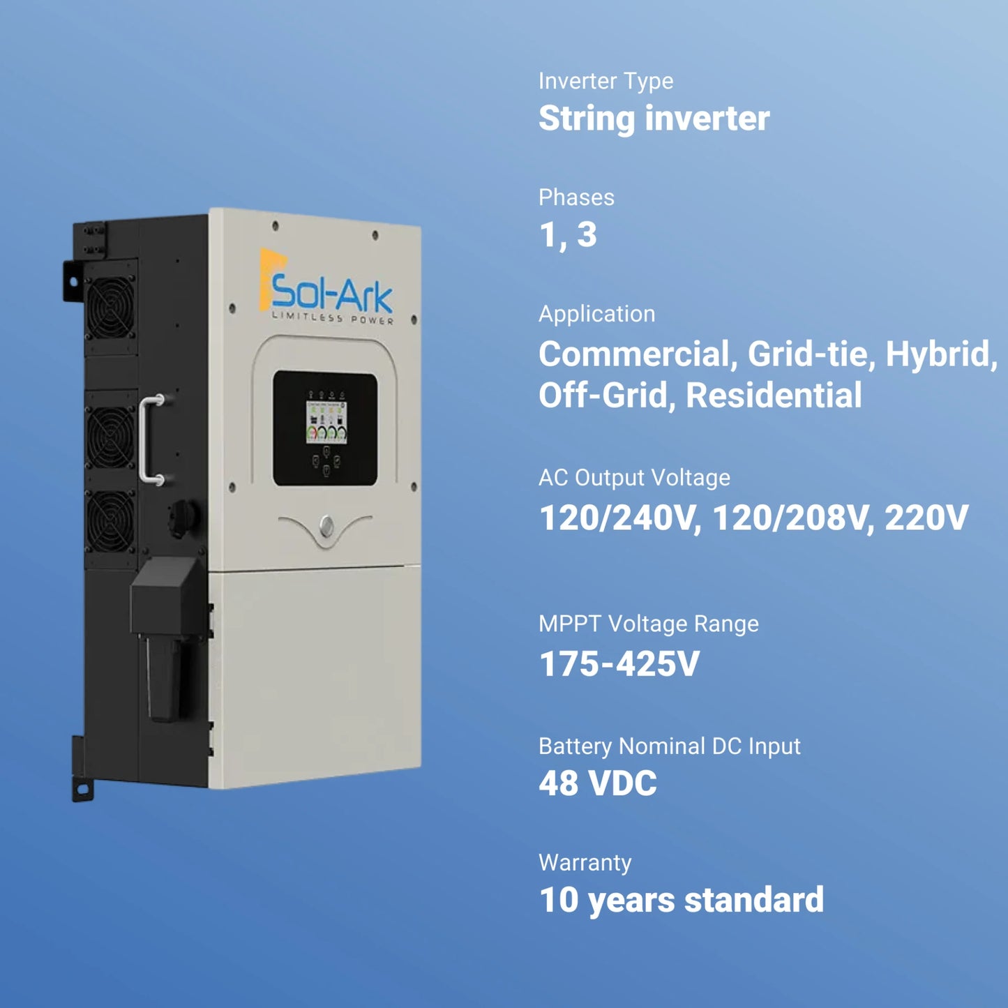 Sol-Ark SA-12K-2P 12kW Hybrid Inverter