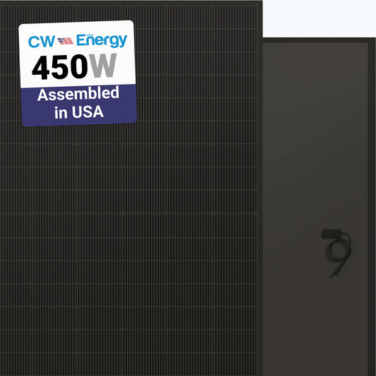 CW Energy 450W Solar Panel 108 Cell All-Black CWT450-108TNFB10 Assembled in the USA Clearance