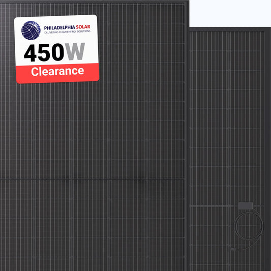 Philadelphia Solar 450W Solar Panels 108 Cell All-Black Bifacial MNB108(HCBF)-450W Clearance
