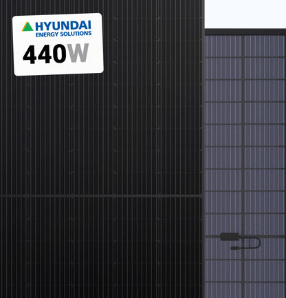 Hyundai 440W Solar Panel 108 Cell All-Black Bifacial HiN-T440NF(BK)
