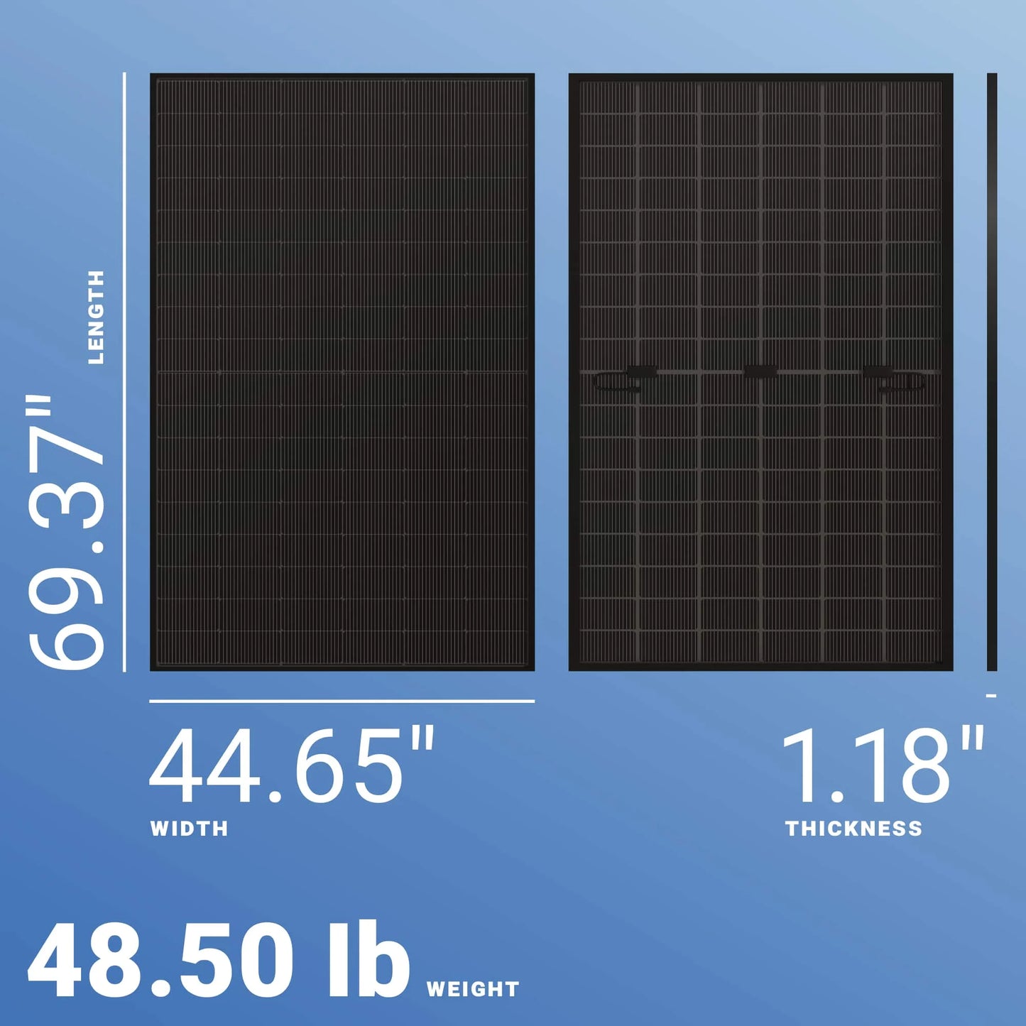JA Solar 450W Solar Panel 108 Cell All-Black Bifacial JA-54D41-450LB Clearance