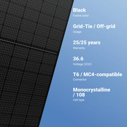 Canadian Solar 395W Solar Panel 108 Cell HiKu6 All-Black CS6R-395MS-HL Clearance